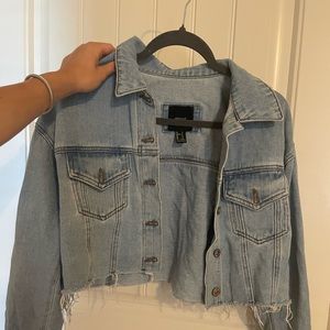 Cropped Fringe Jean jacket